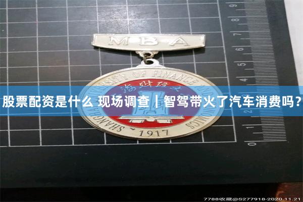 股票配资是什么 现场调查｜智驾带火了汽车消费吗？