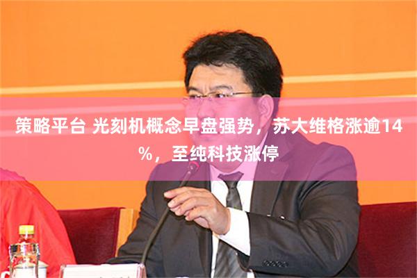 策略平台 光刻机概念早盘强势，苏大维格涨逾14%，至纯科技涨